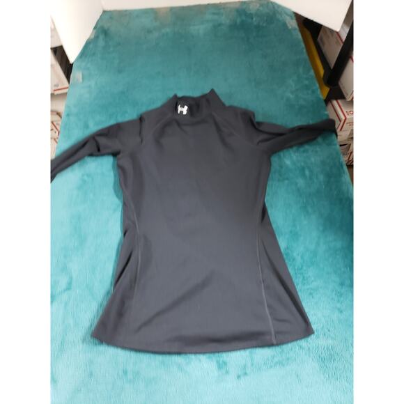 Under Armour Top Size Small Womens Black ColdGear Fitted Performance Running - Picture 1 of 9